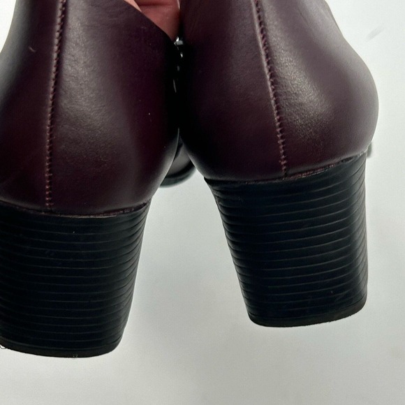 Sandler of Boston Leather Side Zippered Bootie Size 9.5 Maroon Flaw - Picture 14 of 16